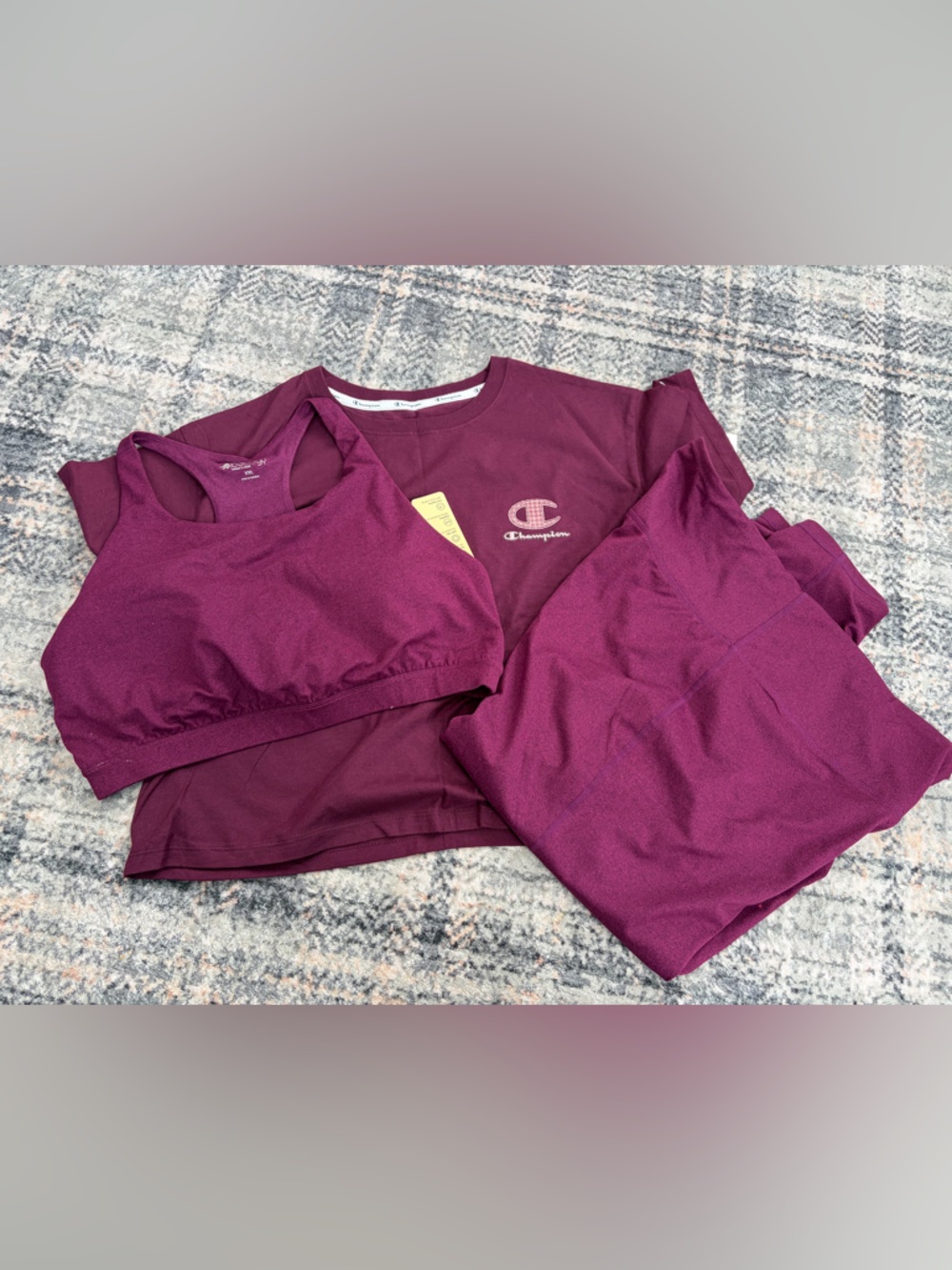 3 Piece Burgundy Active Workout Set  2XL Ideology Champion